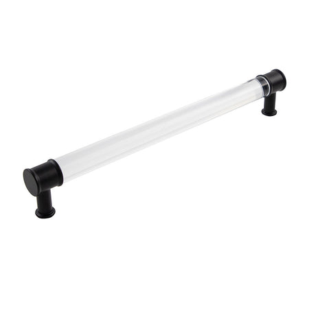 HICKORY Midway Handle Cabinet Pulls in Matte Black and Clear 12" P3711-CAMB