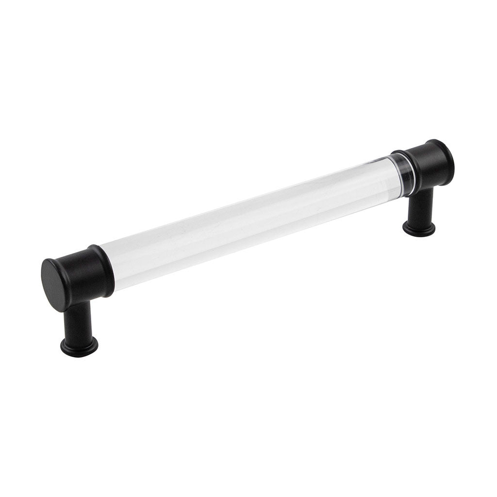 HICKORY Midway Handle Cabinet Pulls in Matte Black and Clear 160mm P3702-CAMB