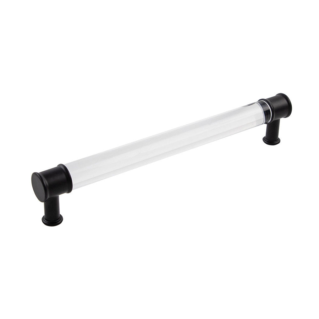 HICKORY Midway Handle Cabinet Pulls in Matte Black and Clear 192mm P3703-CAMB