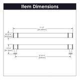 HICKORY Midway Handle Cabinet Pulls in Matte Black and Clear 224mm P3704-CAMB Specs