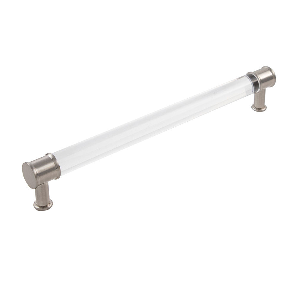 HICKORY Midway Handle Cabinet Pulls in Satin Nickel and Clear 12" P3711-CASN