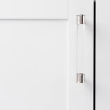 HICKORY Midway Handle Cabinet Pulls in Satin Nickel and Clear 128mm P3635-CASN Display Front View