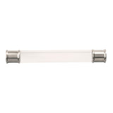 HICKORY Midway Handle Cabinet Pulls in Satin Nickel and Clear 128mm P3635-CASN Front View