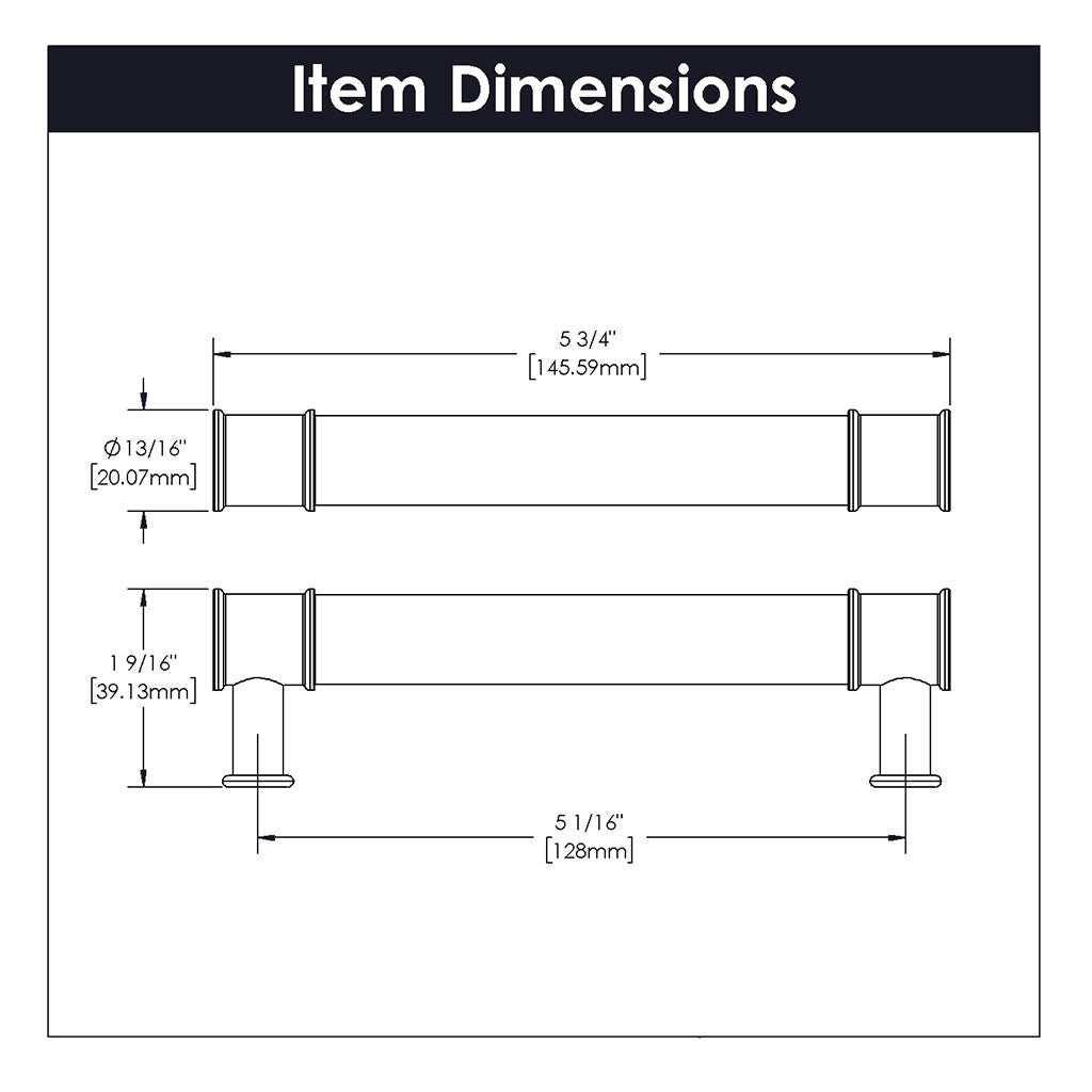 HICKORY Midway Handle Cabinet Pulls in Satin Nickel and Clear 128mm P3635-CASN Specs