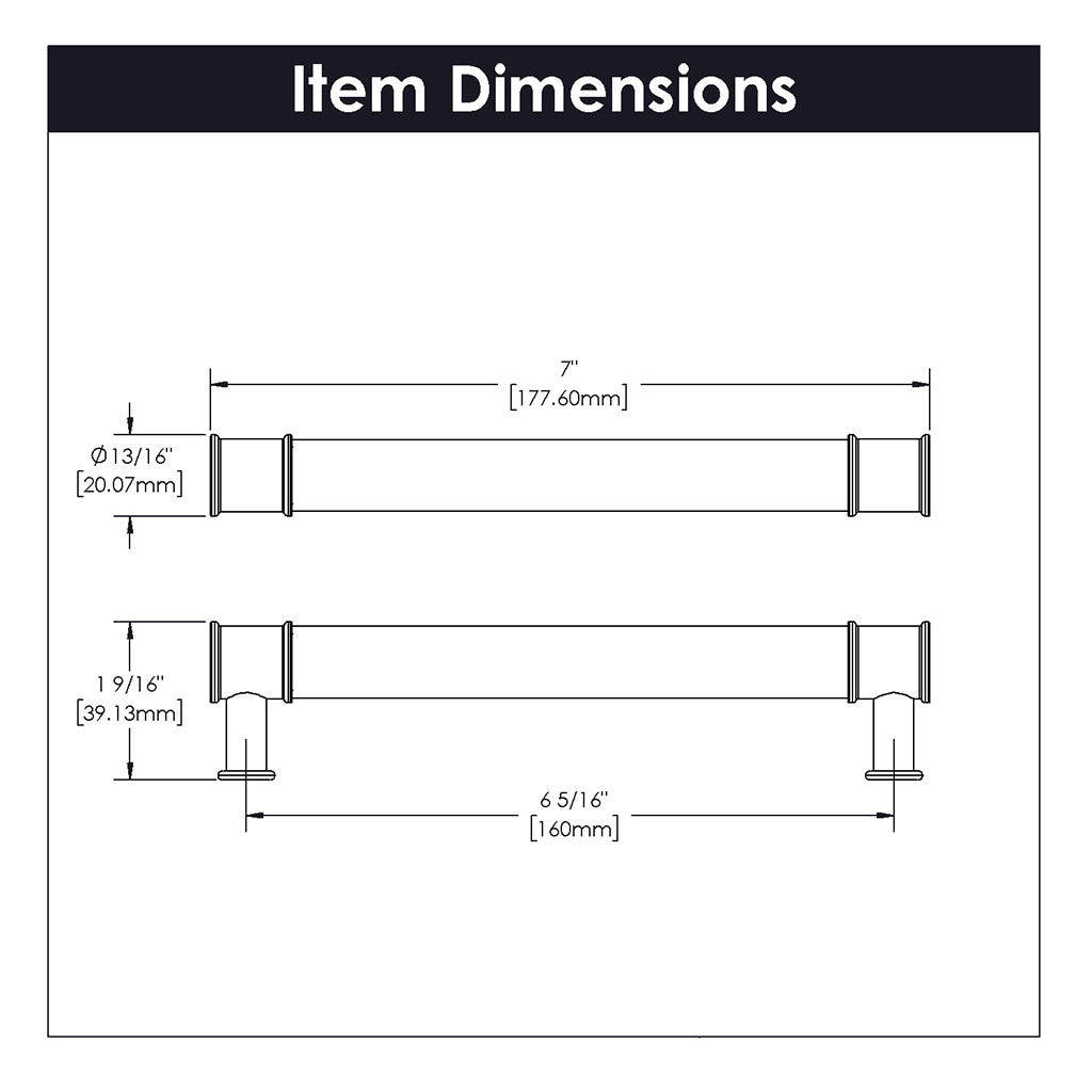 HICKORY Midway Handle Cabinet Pulls in Satin Nickel and Clear 160mm P3702-CASN Specs