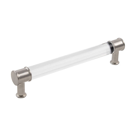 HICKORY Midway Handle Cabinet Pulls in Satin Nickel and Clear 160mm P3702-CASN