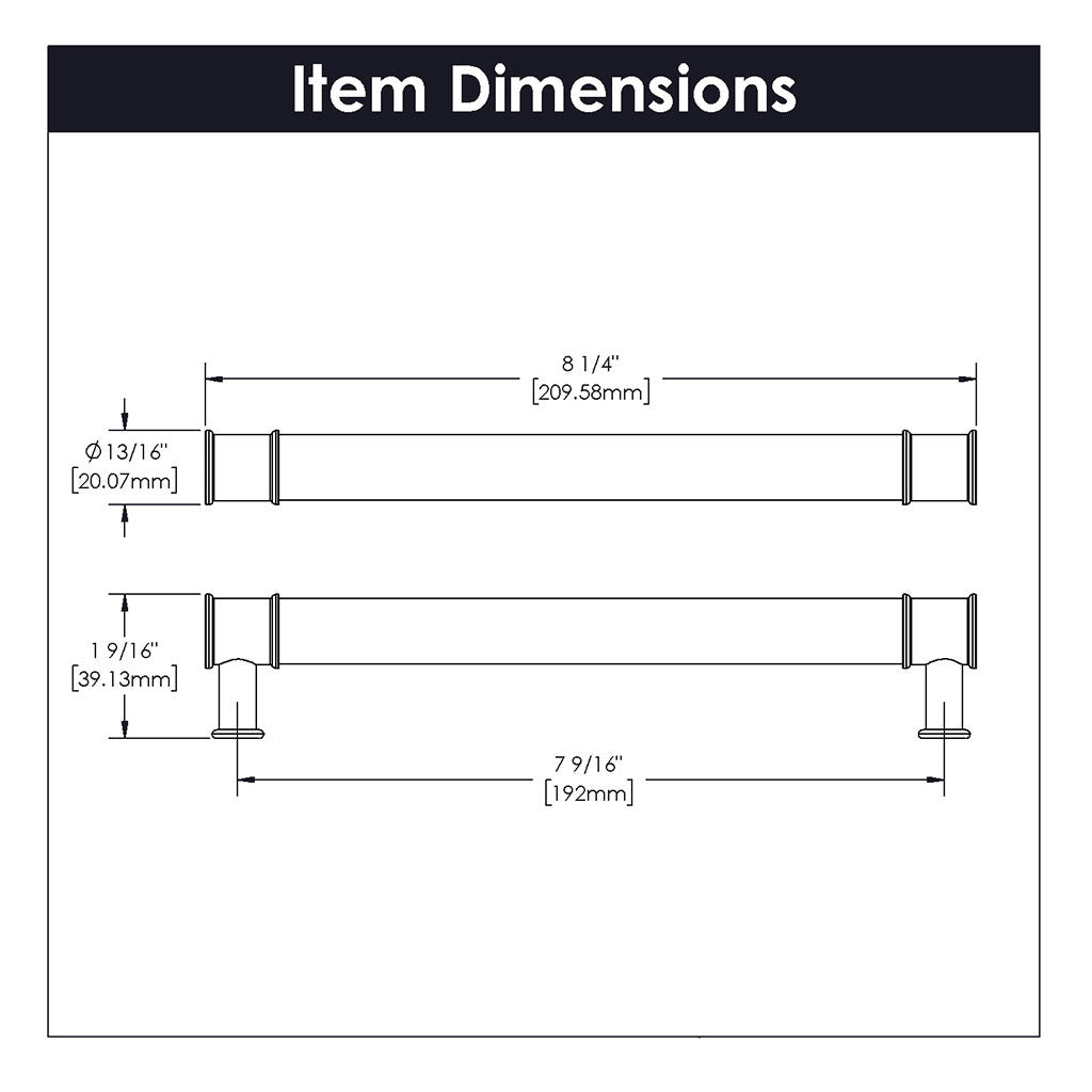 HICKORY Midway Handle Cabinet Pulls in Satin Nickel and Clear 192mm P3703-CASN Specs