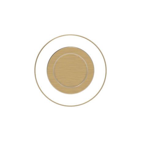 HICKORY Midway Round Cabinet Knob in Brushed Golden Brass and Clear 1-1/4" P3709-CABGB Front View