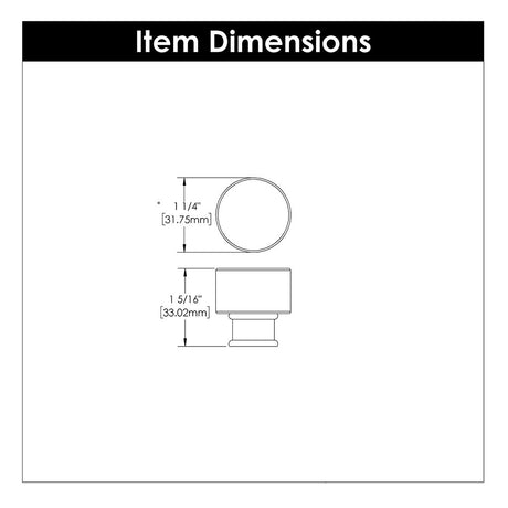 HICKORY Midway Round Cabinet Knob in Brushed Golden Brass and Clear 1-1/4" P3709-CABGB Specs