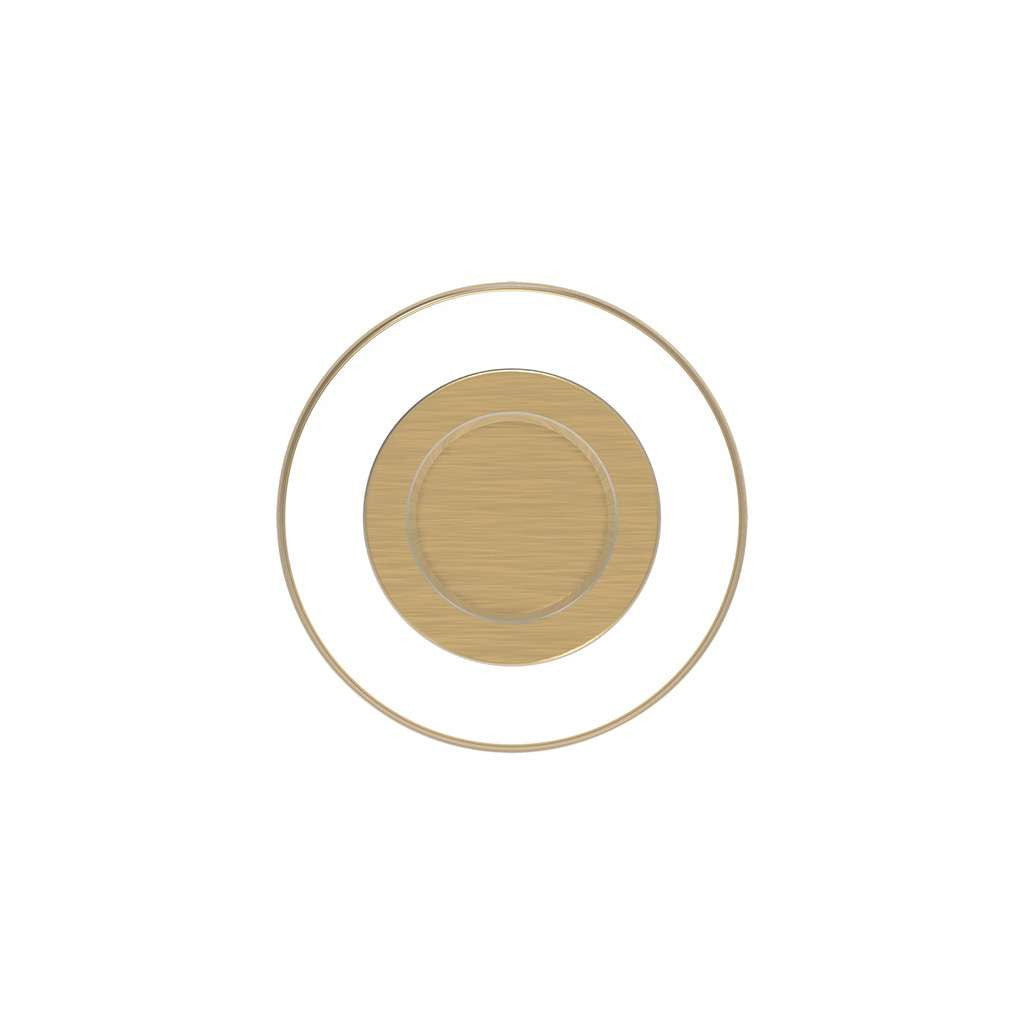 HICKORY Midway Round Cabinet Knob in Brushed Golden Brass and Clear 1" P3708-CABGB Front View