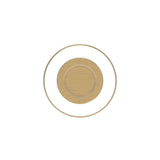 HICKORY Midway Round Cabinet Knob in Brushed Golden Brass and Clear 1" P3708-CABGB Front View