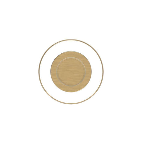 HICKORY Midway Round Cabinet Knob in Brushed Golden Brass and Clear 1" P3708-CABGB Front View