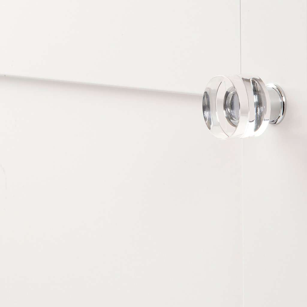 HICKORY Midway Round Cabinet Knob in Chrome and Clear 1-1/4" P3709-CACH Display