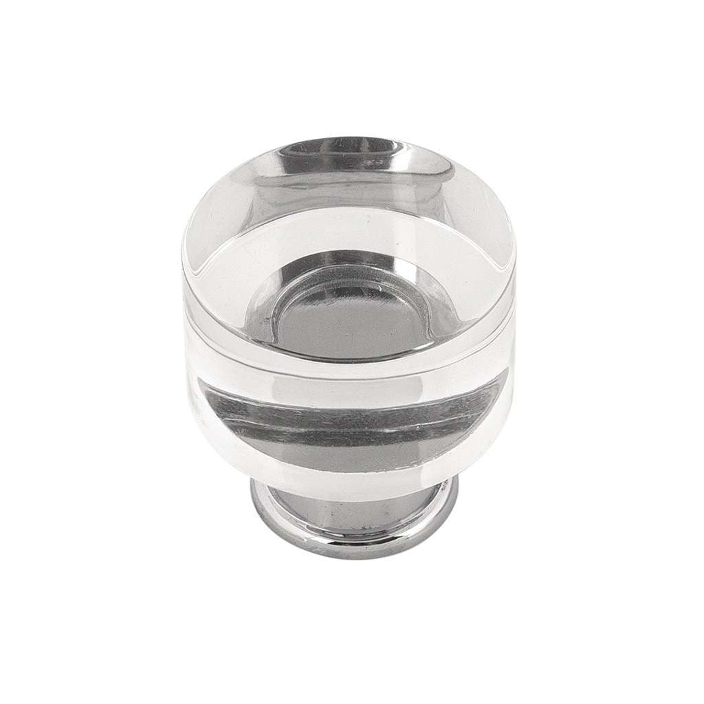 HICKORY Midway Round Cabinet Knob in Chrome and Clear 1-1/4" P3709-CACH