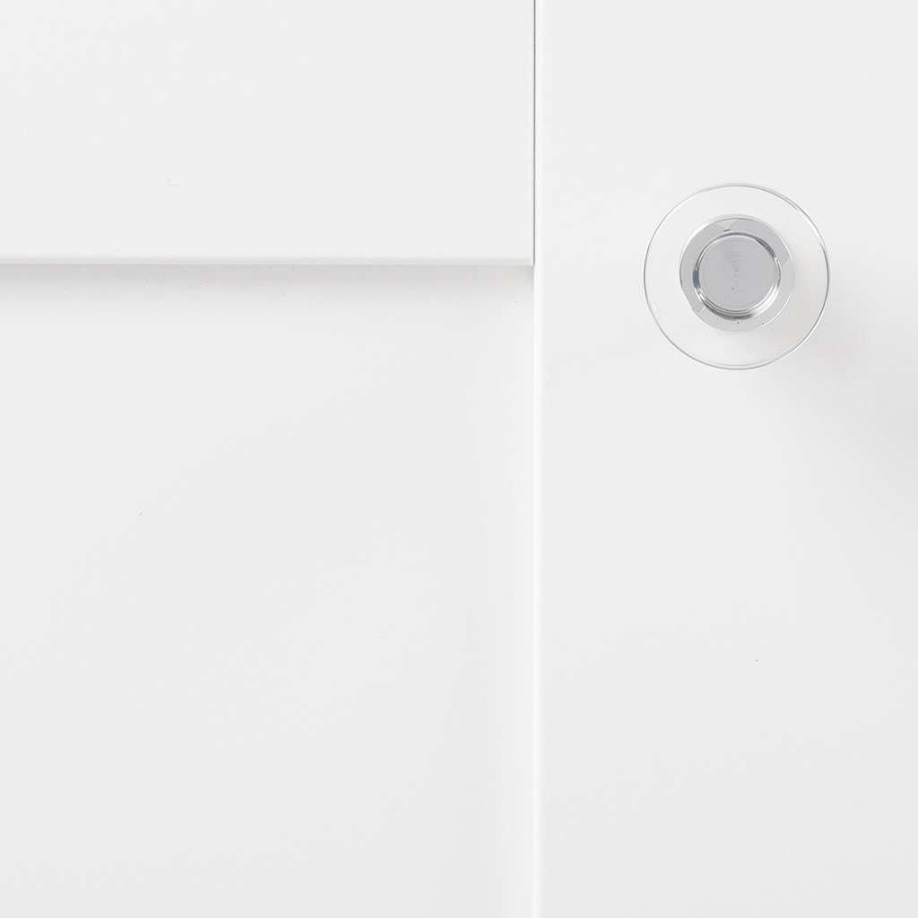 HICKORY Midway Round Cabinet Knob in Chrome and Clear 1" P3708-CACH Display Front View