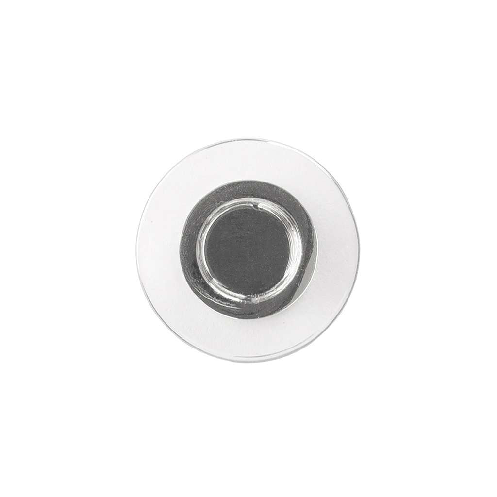 HICKORY Midway Round Cabinet Knob in Chrome and Clear 1" P3708-CACH Front View
