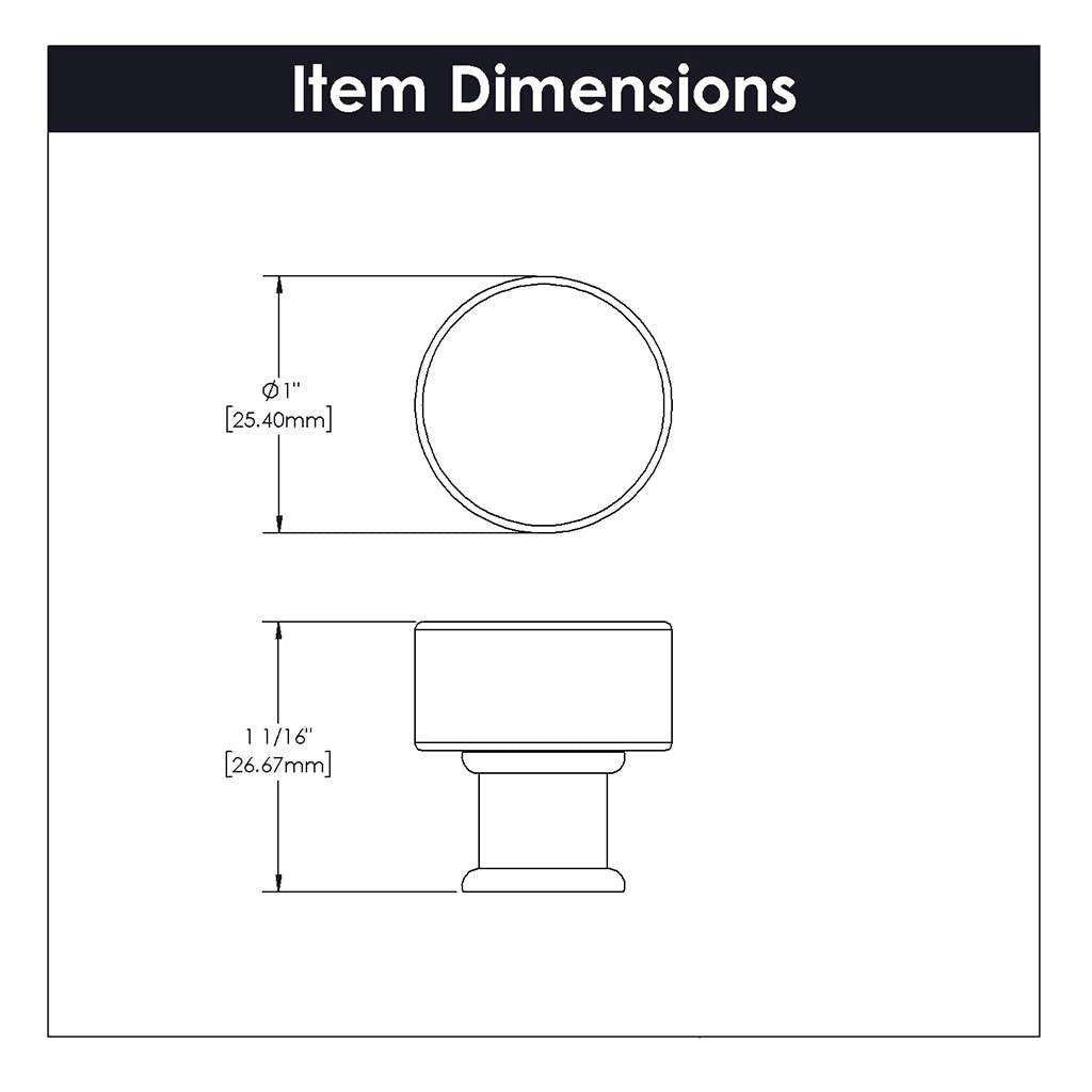 HICKORY Midway Round Cabinet Knob in Chrome and Clear 1" P3708-CACH Specs