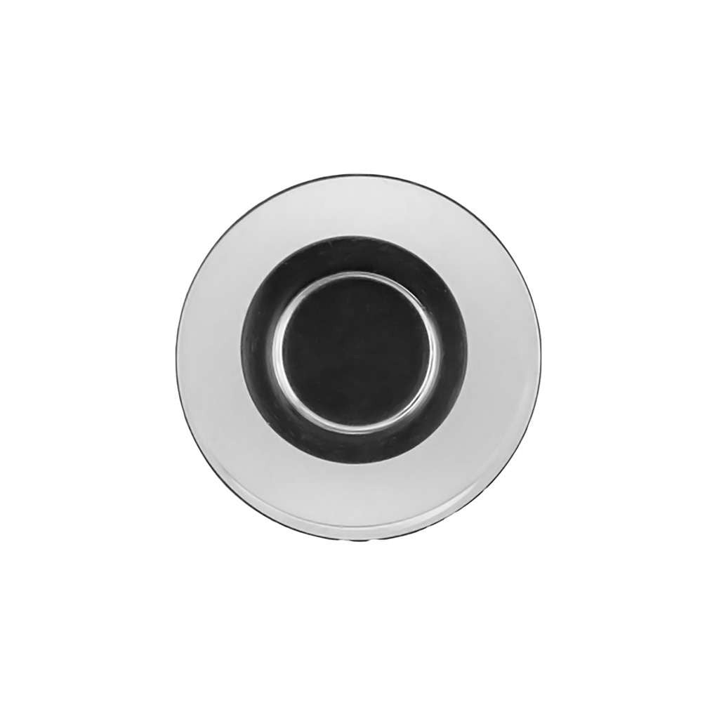 HICKORY Midway Round Cabinet Knob in Matte Black and Clear 1-1/4" P3709-CAMB Front View