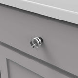 HICKORY Midway Round Cabinet Knob in Matte Black and Clear 1-1/4" P3709-CAMB Mounted