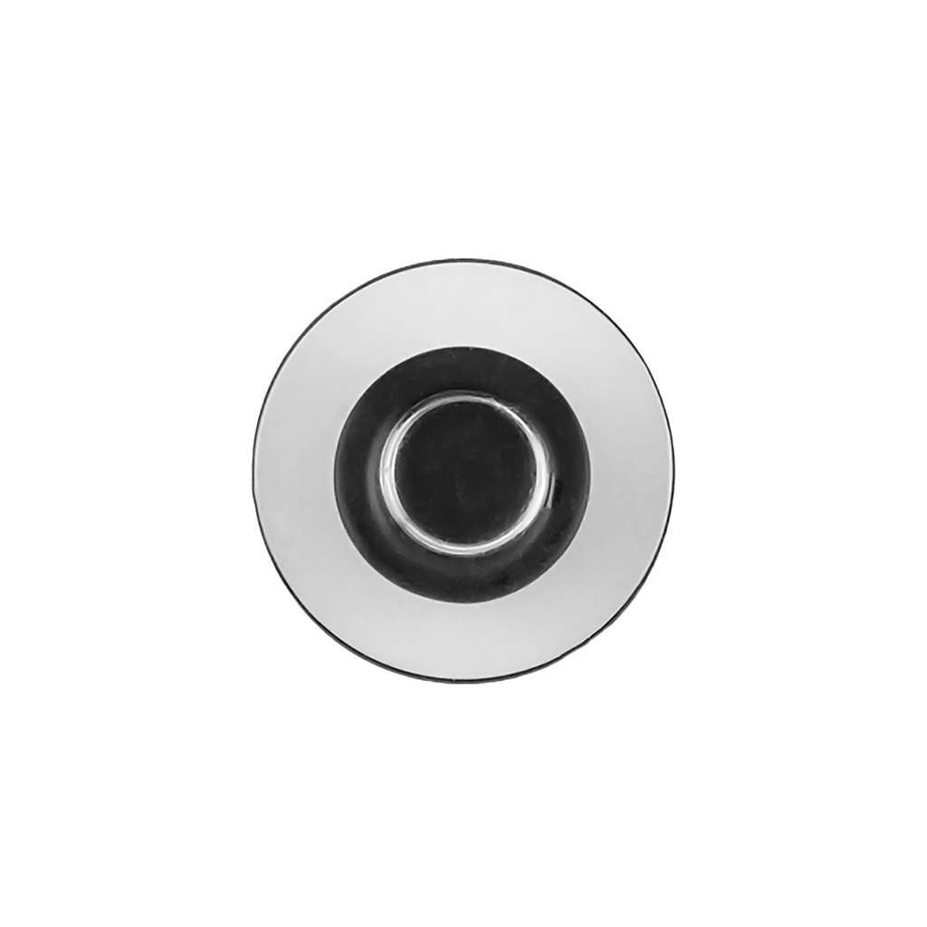 HICKORY Midway Round Cabinet Knob in Matte Black and Clear 1" P3708-CAMB Front View
