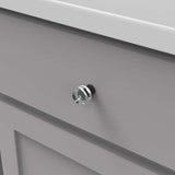 HICKORY Midway Round Cabinet Knob in Matte Black and Clear 1" P3708-CAMB Mounted