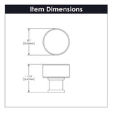 HICKORY Midway Round Cabinet Knob in Matte Black and Clear 1" P3708-CAMB Specs