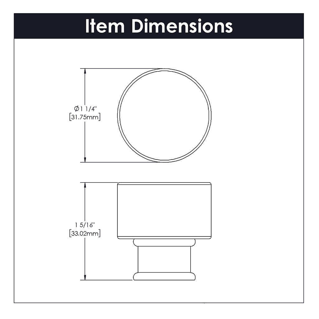 HICKORY Midway Round Cabinet Knob in Satin Nickel and Clear 1-1/4" P3709-CASN Specs