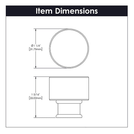 HICKORY Midway Round Cabinet Knob in Satin Nickel and Clear 1-1/4" P3709-CASN Specs