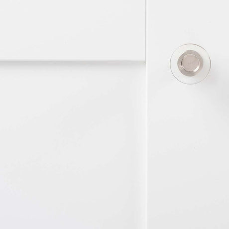 HICKORY Midway Round Cabinet Knob in Satin Nickel and Clear 1" P3708-CASN Display Front View
