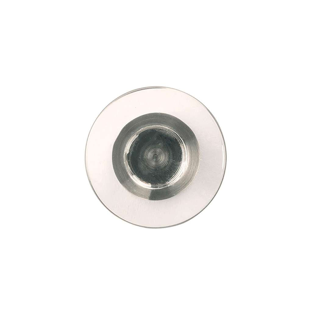 HICKORY Midway Round Cabinet Knob in Satin Nickel and Clear 1" P3708-CASN Front View