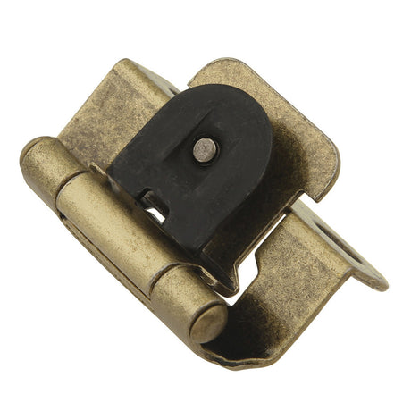 HICKORY Single Demountable 1/2" Overlay Partial Wrap Cabinet Hinge (pair) in Antique Brass P5312-AB Angle