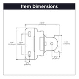 HICKORY Single Demountable 1/2" Overlay Partial Wrap Cabinet Hinge (pair) in Antique Brass P5312-AB Specs