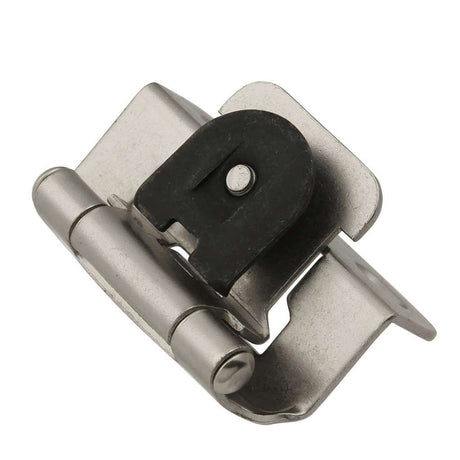 Hickory Single Demountable 1/2" Overlay Partial Wrap Cabinet Hinge (pair) in Satin Nickel P5313-SN Angle