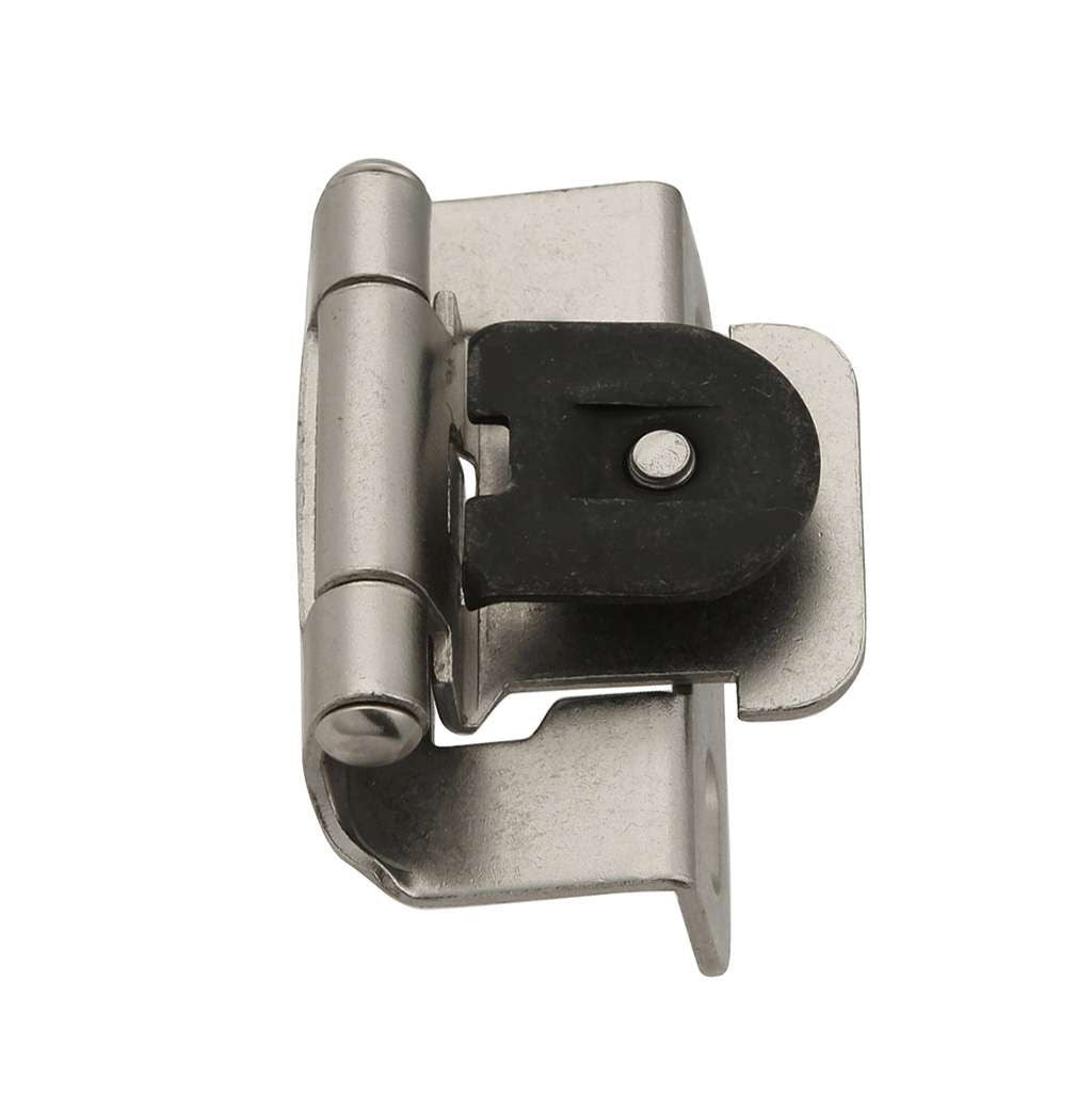 Hickory Single Demountable 1/2" Overlay Partial Wrap Cabinet Hinge (pair) in Satin Nickel P5313-SN