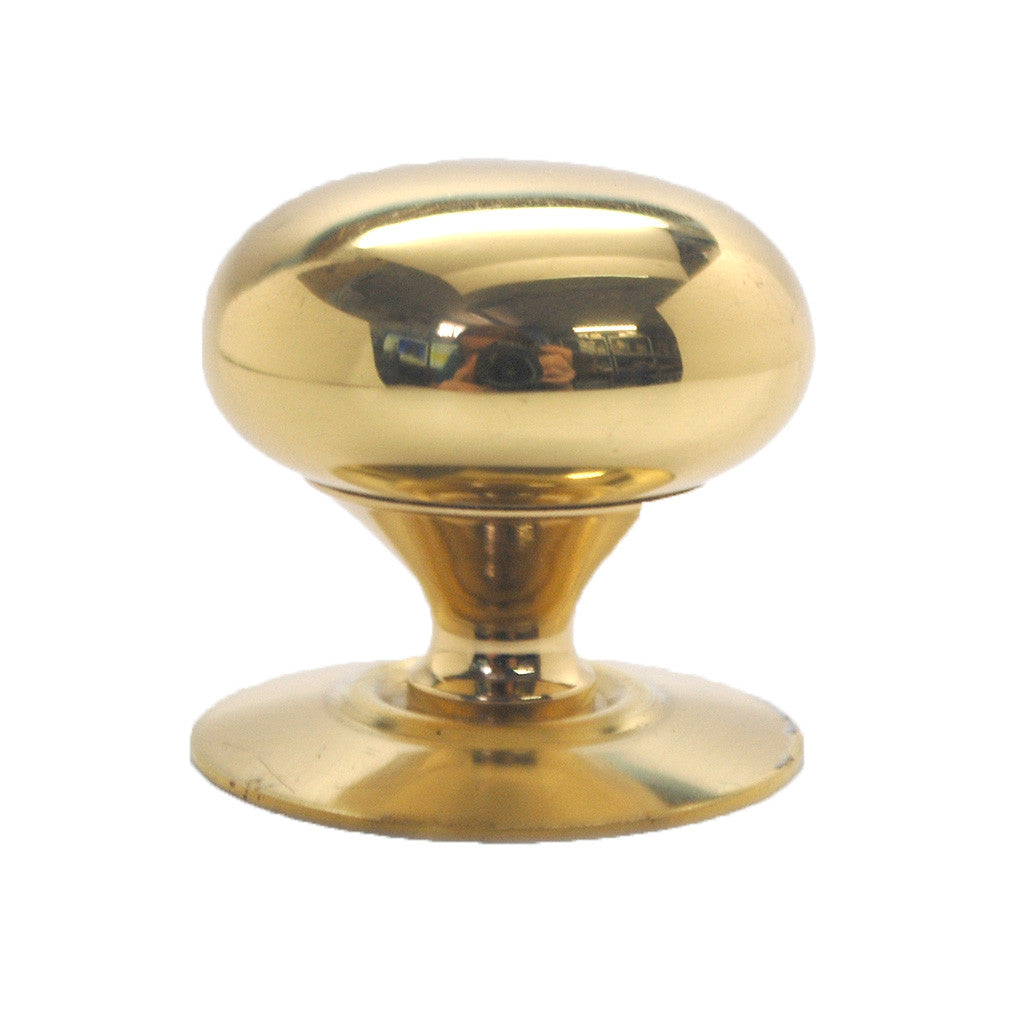 LAUREY 1-1/2" Diameter Hollow Cabinet Knob with Backplate in Polished Brass Side View