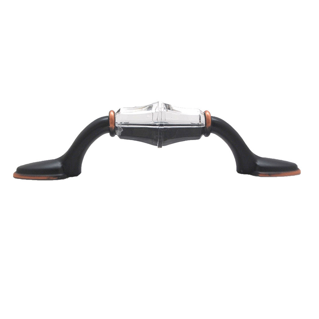 Liberty 3" Centers Handle Cabinet Pull in Oil Rubbed Bronze and Clear P15568C-472-C Side View