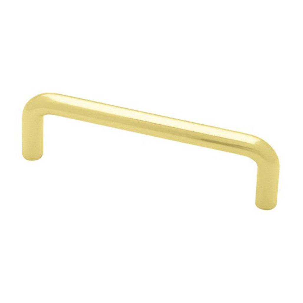 Main View of a Polished Brass 3" Hole Centers Wire Cabinet Pull from Liberty Hardware P604DA-PB-C