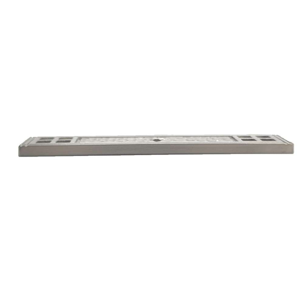 Stone Harbor Arts and Crafts 4-1/8" Long Rectangle Knob Backplate in Satin Nickel 9413-15 Side View